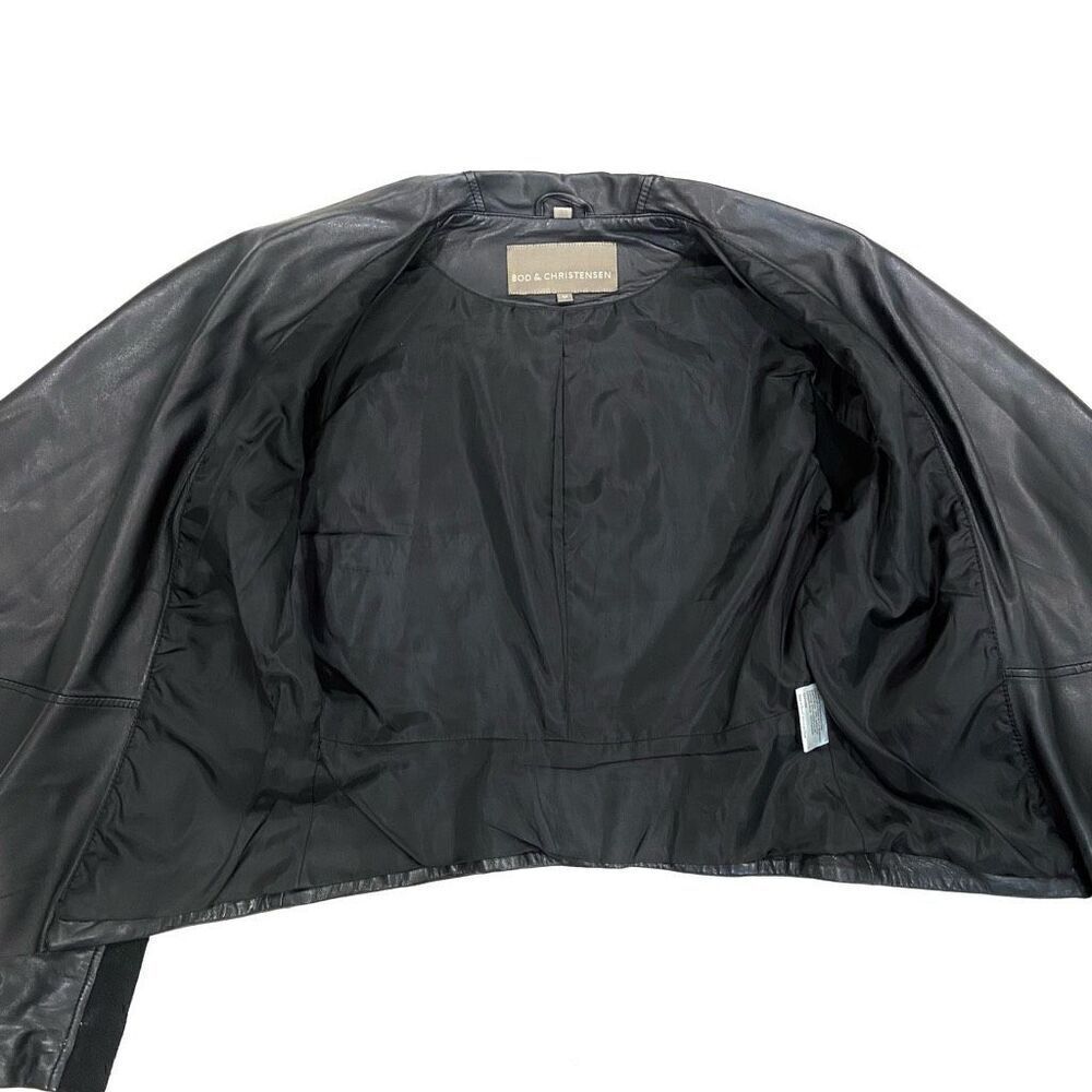 BOD & CHRISTENSEN Leather Waterfall Open Jacket - Picture 7 of 10